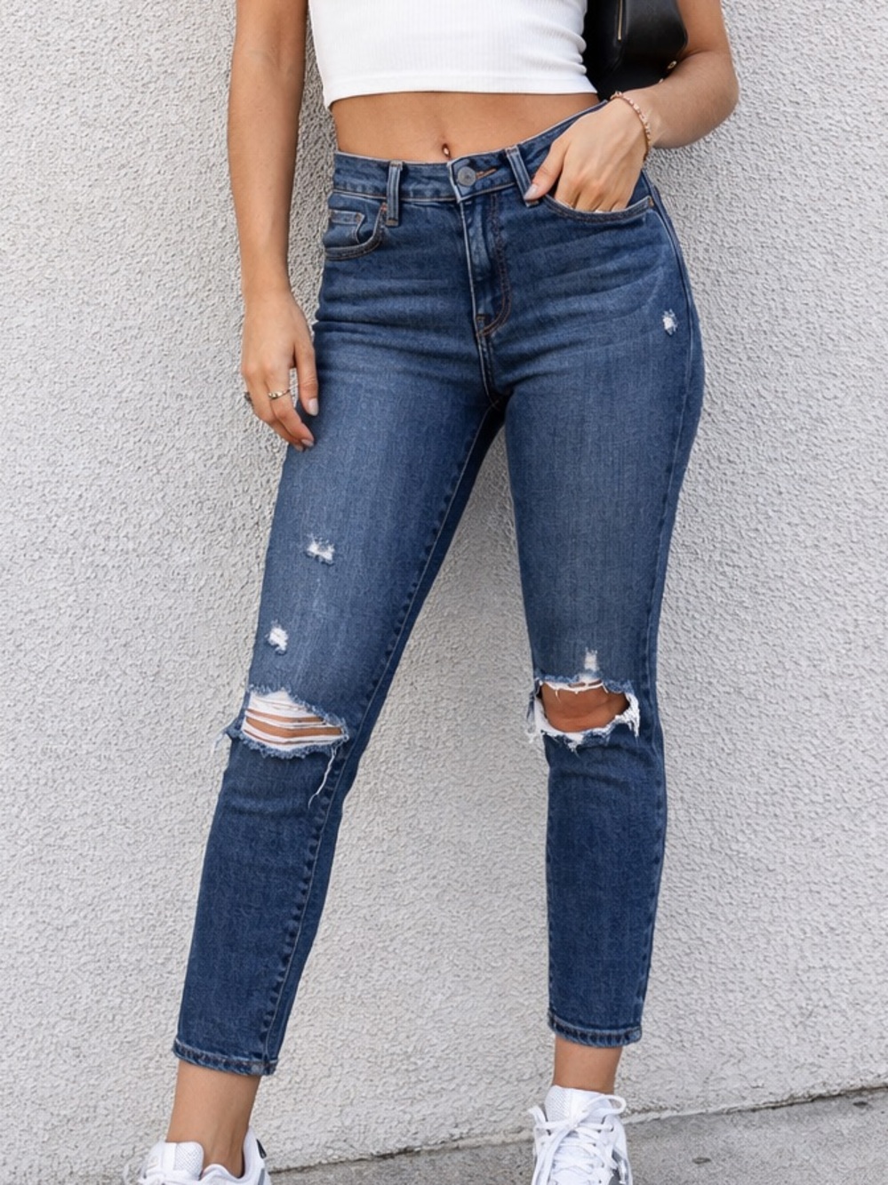 PAIGE | Verdugo Crop Distressed Skinny Ankle Denim Jeans